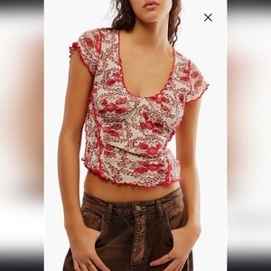 Free People NWOT Oh My Baby Sand Combo Tee